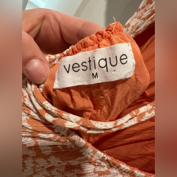 Coral backless sundress / size M - Picture 3 of 5